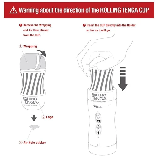 Автоматический мастурбатор Tenga VACUUM GYRO ROLLER, ротация и вакуум, совместим с Tenga Cup
