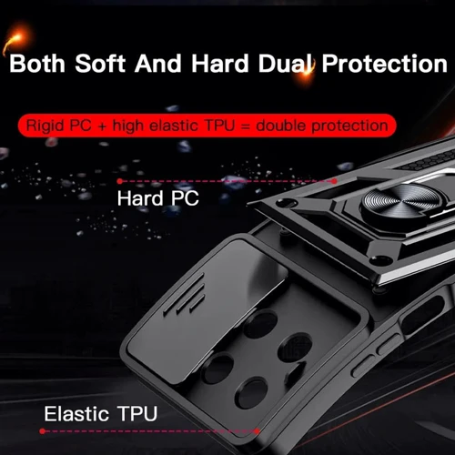 Аксесуар для смартфона Mobile Case Camshield Serge Ring Black для Xiaomi Redmi 13C / Poco C65: Плівка в комплекті нет