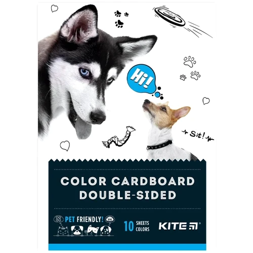 Картон Kite Dogs цветной двусторонний А5 10 листов (K22-289)