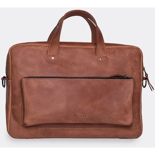INCARNE Handmade Leather Laptop bag Biz Cognac for MacBook 13-14"
