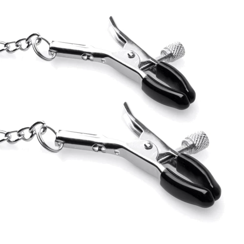 Зажимы для сосков с кляпом Bedroom Fantasies Nipple Clamps & Silicone Gag Ring