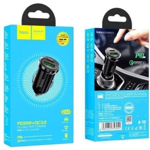 Зарядное устройство Hoco Car Charger Z44 Leading USB+USB-C 20W Black (S25727): Количество USB-портов 2