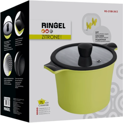 Каструля RINGEL Zitrone 24x16.2 см (7.0л) з кришкою (RG-2108-24 / 2) фото 6