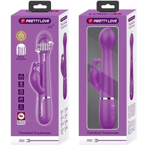 Вібратор із ротацією та поштовхами LYBAILE Pretty Love Dejon Dejon Purple (BW-500014-3)