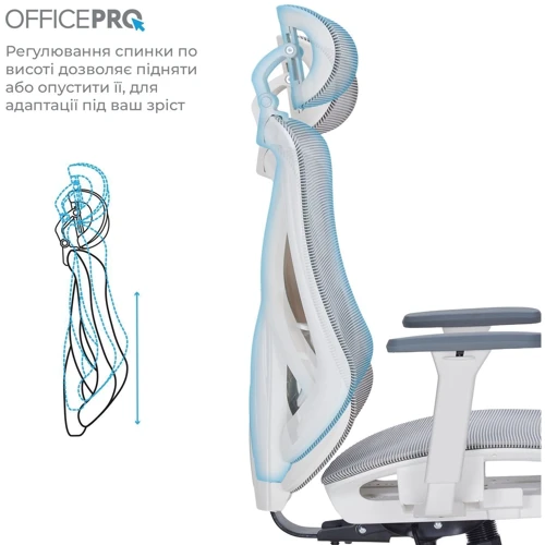 Кресло офисное OfficePro Atlas (OC630-W-LG-LG)