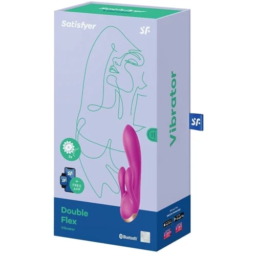 Смарт вібратор кролик із подвійним відростком Satisfyer Double Flex Violet