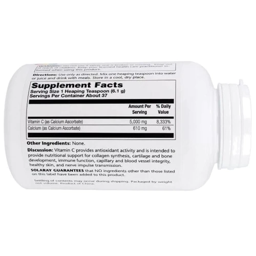 Solaray Vitamin C powder 5000 mg Вітамін С 227 г: Тип вітамін C