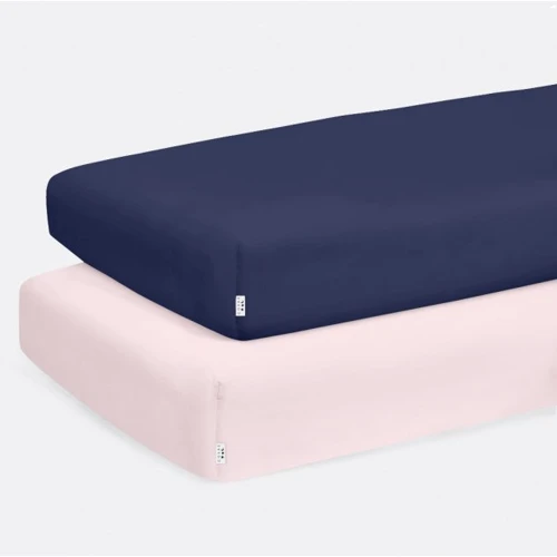 Набір простирадлом Cosas Dark Blue/ Rose на резинці 2 шт. 120x60 см (SetSheet_DarkBlue_Rose_120x60)