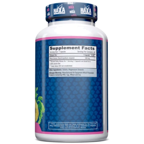 Haya Labs Maca 500mg Мака 60 капсул: Форма выпуска Капсулы