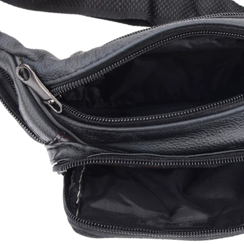 Чоловіча поясна сумка Borsa Leather чорна (1t166m-black): Тип ручки Поясний ремінь, Без ручки