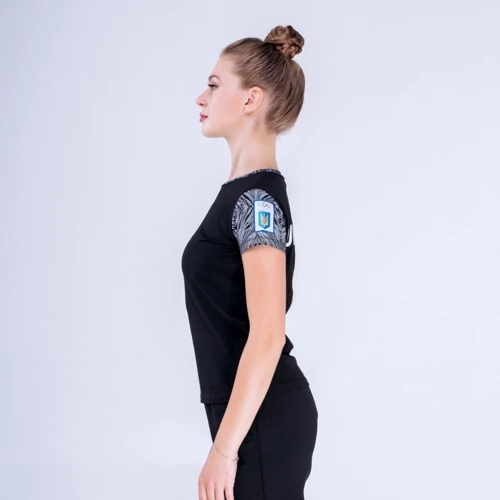 Спортивна футболка Peak FS-UW1904NOK-BLA 40 чорна з принтом: Сезон Всесезон