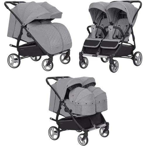 Универсальная коляска 2 в 1 для двойни Carrello Connect Rock Gray (CRL-5502/1)