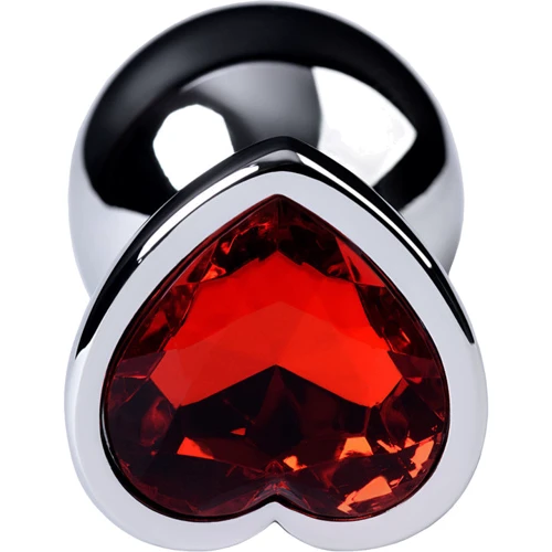 Анальная пробка с кристаллом Metal By Toyfa Silver anal plug ruby