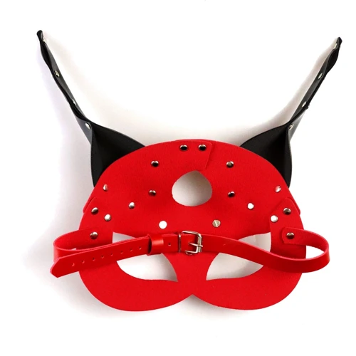 Кожаная маска Art of Sex - Lucifer Red&Black