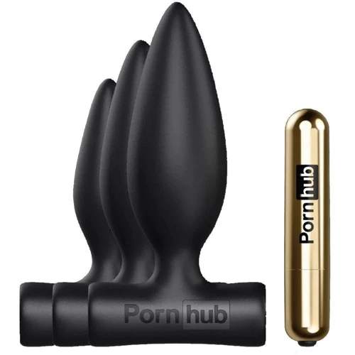 Набор анальных пробок Pornhub Anal Training Kit с перезаряжаемой вибропулей
