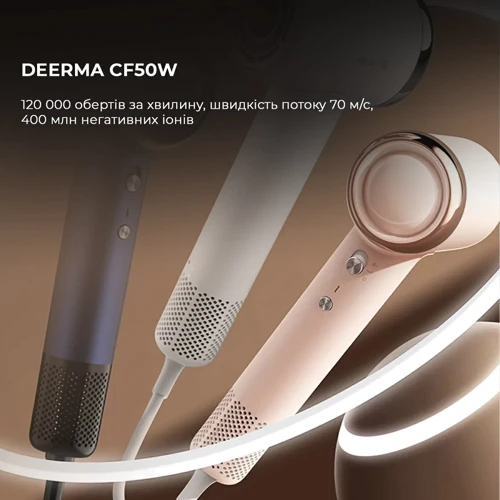 Фен Deerma DEM-CF50W (pink): Мощность, Вт 1400