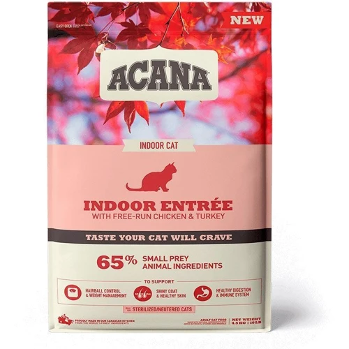 Сухой корм ACANA Indor Entree Cat с курицей, кроликом и селёдкой для котов 4.5 кг (a71451)