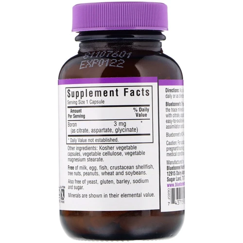 Bluebonnet Nutrition, Triple Boron, 90 Vegetable Capsules (685): Тип Бор