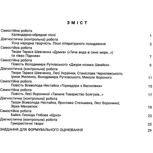 Українська література. 6 клас. Контроль результатів навчання: Обложка Мягкая