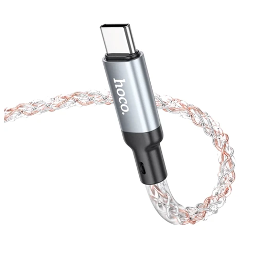 Кабель Hoco Cable USB-C to USB-C U112 3A 60 W 1m Gray: Тип USB-C - USB-C