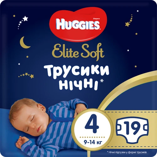 Huggies Elite Soft 4 Overnights Pants 19 (9-14 кг)