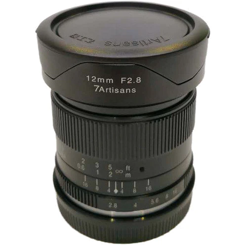 Объектив для фотоаппарата 7Artisans 12mm f2.8 (Canon EOS-M Mount): Диаметр резьбы для светофильтра Нет