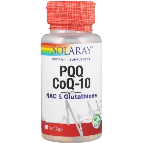 

Solaray, PQQ, CoQ-10 with Nac & Glutathione, 30 VegCaps (SOR-36510)