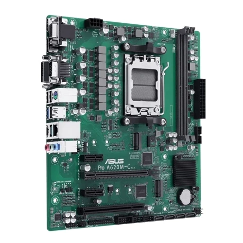 ASUS PRO A620M-C-CSM: Разъемы на задней панели Ethernet RJ-45, HDMI, DisplayPort, VGA, USB Type-C, USB 3.2 Gen 2, USB 3.2 Gen 1, USB 2.0