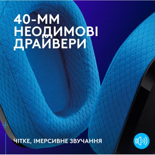 Наушники Logitech G535 Lightspeed Wireless Black/Blue (939-002219): Время работы, ч 33