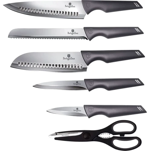 Набор кухонных ножей Berlinger Haus Metallic Line Carbon Pro Edition 7 предметов (BH 2792): Метериал лезвия Нержавеющая сталь