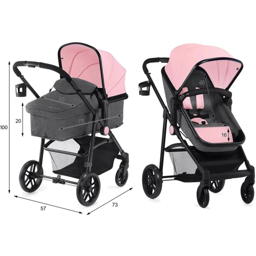 Универсальная коляска 3 в 1 Kinderkraft Juli Pink (KKWJULIPNK3000): Количество блоков 1