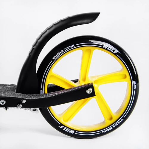 Двухколесный самокат Best Scooter Wolf Black and yellow (114195): Тип тормоза ручной