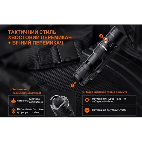 Ліхтар туристичний Fenix PD25R (PD25R): Елементи живлення Li-ion 16340