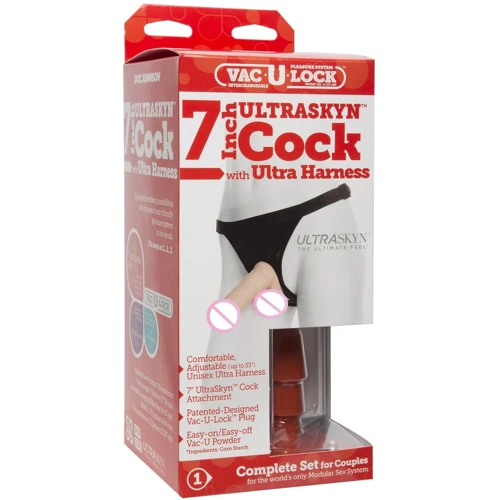 Страпон Doc Johnson Vac-U-Lock - 7 Inch ULTRASKYN Ultra Harness