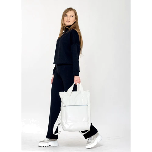 Жіноча сумка-рюкзак Sambag Shopper біла (93591008): Фактура Матовая, Гладкая