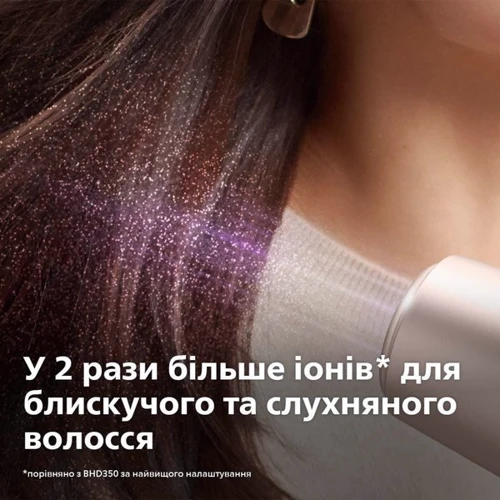 Фен Philips BHD501/20: Дополнительные параметры Подача холодного воздуха, Петля для подвешивания, Мощные, Концентратор, Диффузор, Ионизация