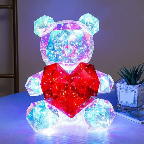 Светодиодный ночник мишка с красным сердцем в подарочной коробке 30 см UFT LP1 Bear: Тип питания От USB