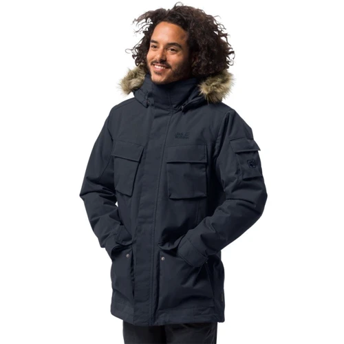 Парку Jack Wolfskin Glacier Canyon Parka 1107673-1010 50 синя зимова з капюшоном та хутром: Вид Парки