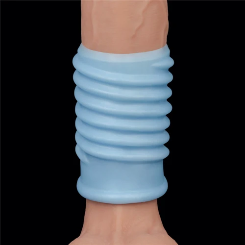Насадка на пенис с вибрацией LoveToy Knights Ring Vibrating Wave Blue