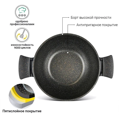 Каструля Fissman Grande 30х14 см 7.7 л (14321): Матеріал корпусу алюминий