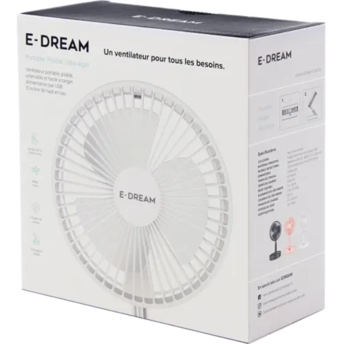 Вентилятор E-dream аккумуляторный USB, 7200 mAh, 20 см: Максимальная высота, см 100