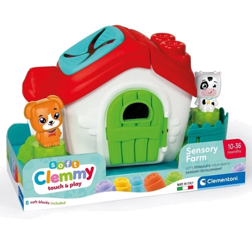 Игровой набор с конструктором Clementoni Sensory Farm серия Soft Clemmy (8005125177677)