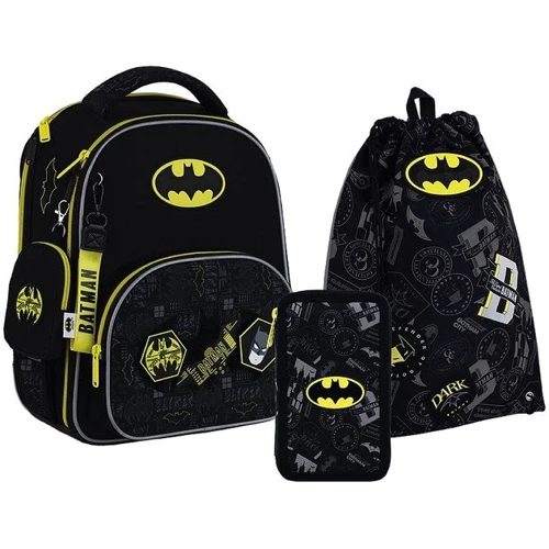 Набор Kite рюкзак + пенал + сумка для обуви 556 DC Batman (SET_DC25-556M)