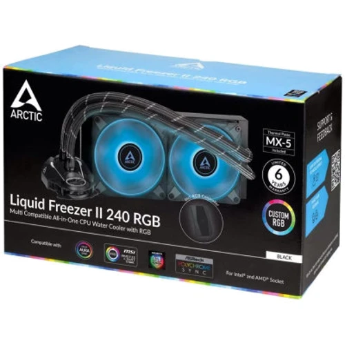 Кулер Arctic Liquid Freezer II 240 RGB with Controller (ACFRE00099A): Потужність, що розсіюється, Вт 12