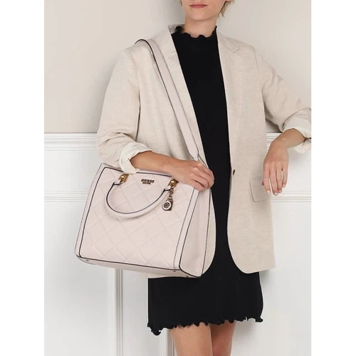 Женская сумка тоут GUESS ABEY ELITE TOTE молочная (HWQB8558230-STO): Стиль Повседневный (Casual)