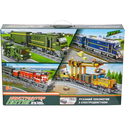 Конструктор ZIPP Toys Поезд DF2159 с рельсами зеленый