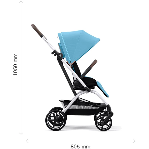 Прогулянковий візок Cybex Eezy S Twist+ 2 SLV B Moon Black з бампером (522001087): Ширина шасі 45