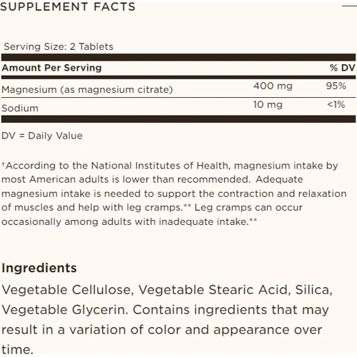 Solgar Magnesium Citrate Цитрат магния 120 таблеток: Страна производитель США