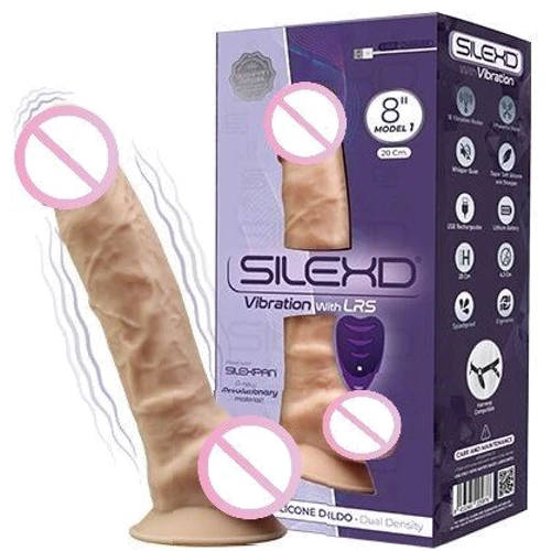 Фаллоимитатор с вибрацией Silexd Premium Silicone Dildo Model 1 Size 8" + LRS