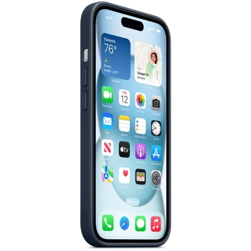 Чехол для iPhone Apple for iPhone 15 Plus FineWoven Case with MagSafe Pacific Blue (MT4D3) : Цвет синий